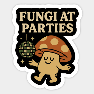 Fungi at Parties – Groovy Mushroom Disco Sticker